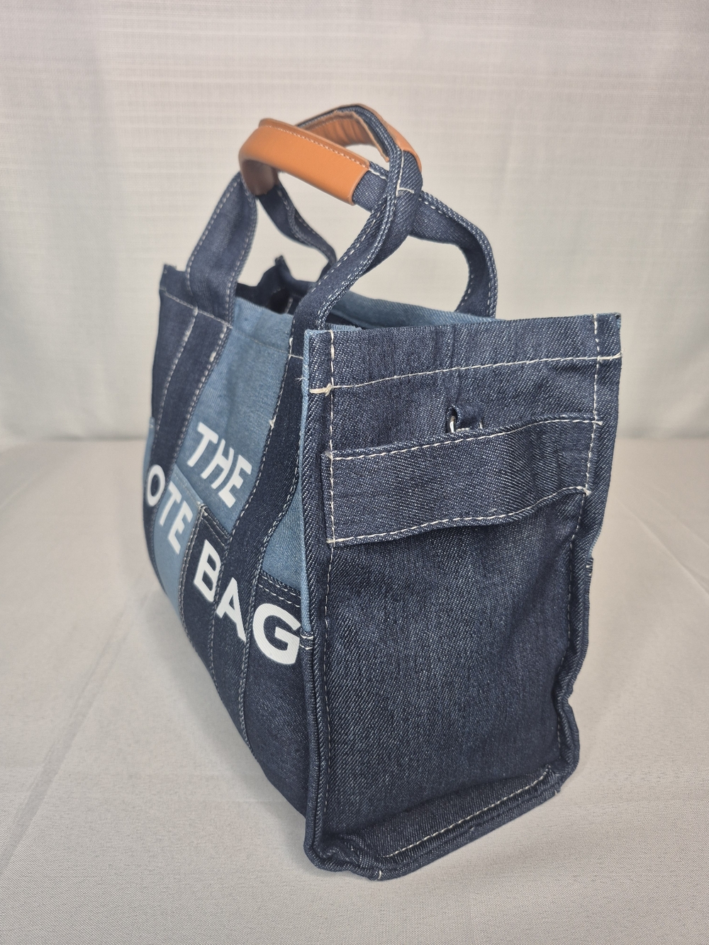 Fashion Patchwork Denim Tote Bag NWOT - Picture 7 of 12